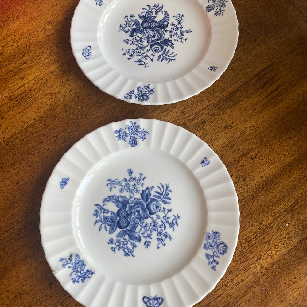 2 Royal Worcester Blue Sprays 8” Plates